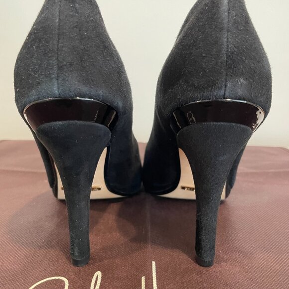 Cole Haan Black Suede Platform Pumps - Picture 3 of 4